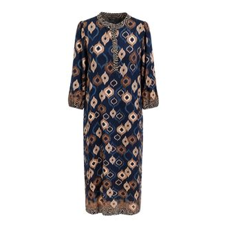 2-Biz Kleedjes - Dames - Shirt Kleedjes - Blauw - L - Kleedjes