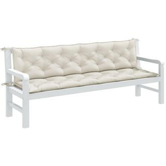 vidaXL Vidaxl - Cuscini Panca Giardino 2pz Crema M&eacute;lange 200x50x7 cm Tessuto