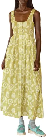 Ace & Jig Ginger Button Front Ankle Length Dress in Aloe at Nordstrom, Size Xx-Small