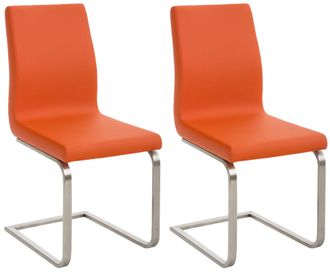 Clp Clp - Set De 2 Sillas De Comedor Belfort En Polipiel Naranja