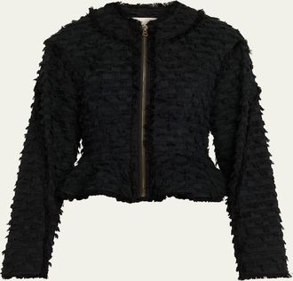 Ulla Johnson Rosalind Frayed Peplum Jacket