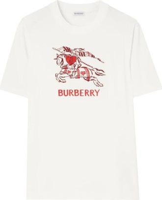 Burberry T-shirt met ronde hals - Heren - T-shirts - Wit - XS - Katoen - Tops