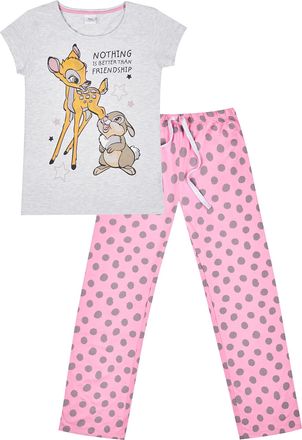 Bambi Ladies and Thumper Long Pyjama Set White (10-12)