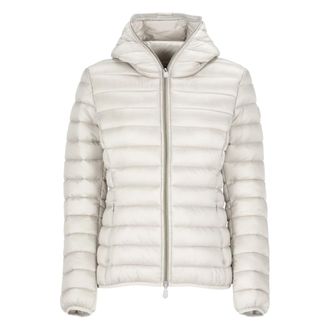 Save The Duck Quilted Ivory Jacket with Hood