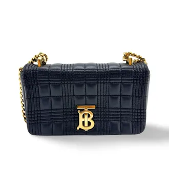 Burberry Lola Bum Quilted Lambskin Black Leather Handbag (Pre-Owned)