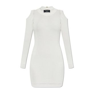 Balmain Knitted Dresses, female, Beige, Size: 2XS Fitted Dress