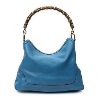 Gucci Pre-owned Womens Medium Diana Bamboo Hobo Shoulder Bag - Teal - One Size
