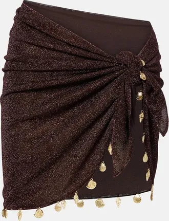 Os&eacute;ree Lumiere embellished beach cover-up