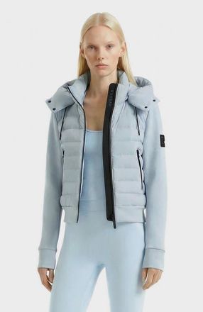 Rudsak Cassa Light Down & Neoprene Crop Jacket in Powder Blue at Nordstrom, Size X-Large