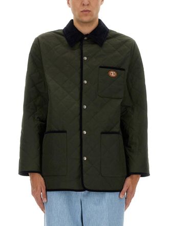 Valentino Garavani Quilted Shirt Jacket With Vlogo Patch