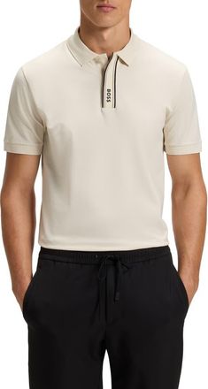 BOSS Paddy Cotton Polo in Open White at Nordstrom, Size X-Large