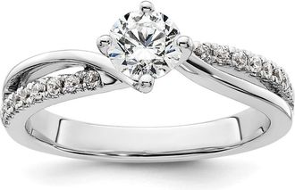 Diamond2Deal 14k White Gold Lab Grown Diamond Wedding Band Ring 0.62Ct Clarity- VS Color- G-H