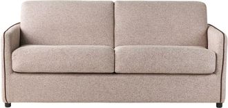 Beliani Sofa Bed 2 Seater ISHOJ Fabric Light Brown