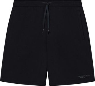 A|X Armani Exchange Katoenen shorts met vetersluiting en zakken aan de voorkant - Heren - Korte Broeken - Zwart - S - Katoen - Korte Broeken
