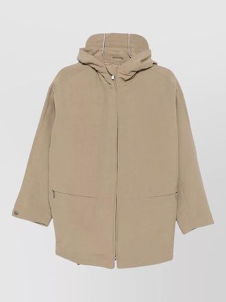 Emporio Armani hooded cotton blend blouson coat