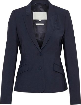 Inwear Marineblauwe Blazer - Vrouwelijke Elegantie - Dames - Blazers - Blauw - 2XL - Wol - Jassen