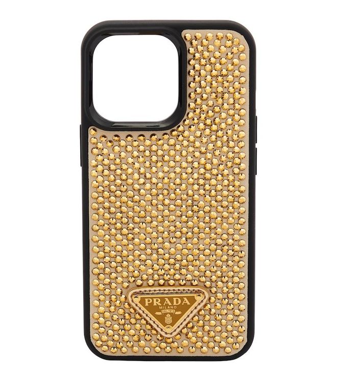 Embellished leather iPhone 13 Pro case