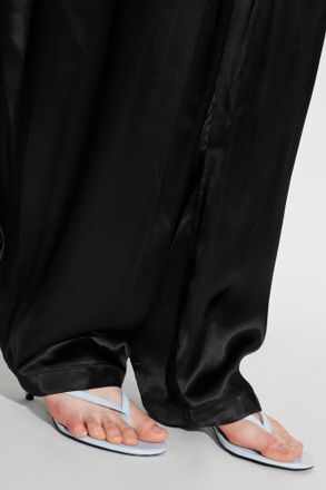 Black Suede Studio Heeled Mules Tash 50, Womens, Light Blue