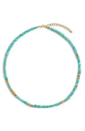 Monica Vinader Amaia Amazonite Beaded Necklace in 18K Gold Vermeil/amazonite at Nordstrom