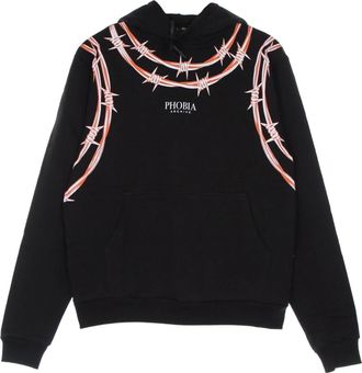 Phobia Archive Barbed Wire Hoodie - Heren - Hoodies - Zwart - XL - Katoen - Hoodies & sweatvesten
