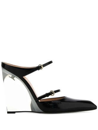 Gucci 110mm transparent heel mules - women - Leather/Leather/Leather - 39 - Black