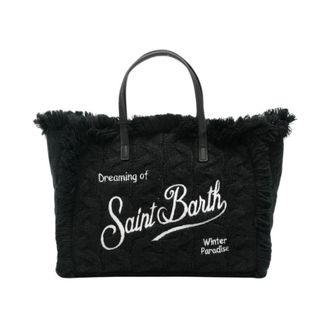 MC2 Saint Barth Colette Wool Braid Tote - Dames - Tassen - Zwart - Maat: ONE Size Wol