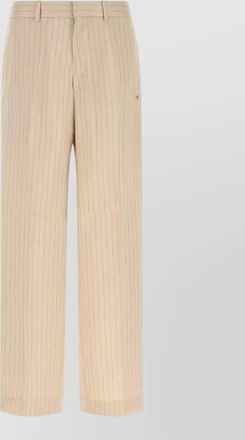 Amiri jersey wide leg trousers pinstripe belt loops