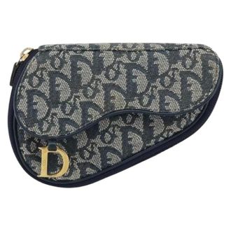 Dior Pre-owned Mini Bags, female, Blue, Size: ONE SIZE Pre-owned Vintage Saddle Coin Purse