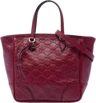 Gucci Pre-owned Bree Tote Bag - Dames - Vintage Shopper - Rood - ONE Size - Leer - Vintage