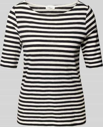 s.Oliver Red Label Slim Fit Strick-Shirt aus reiner Baumwolle in Weiss, Gr&ouml;&szlig;e 40