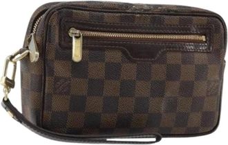 Louis Vuitton Pre-owned Clutches, female, Brown, Size: ONE SIZE Pre-owned Damier Ebene Clutch Bag