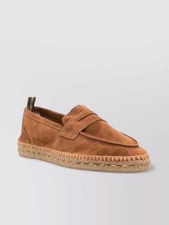 Castaner almond toe suede espadrilles with raffia sole