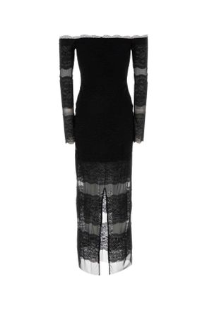 Blumarine Lace and Mesh Insert Dress - Black