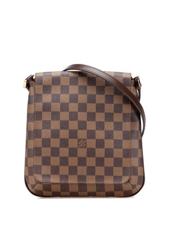 Louis Vuitton Borsa lunga a tracolla Musette Salsa in tela Damier Eb&egrave;ne 2004 - Marrone