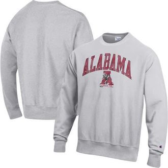 Champion Mens Champion Gray Alabama Crimson Tide Distressed Arch Over Logo Reverse Weave Crew Neck Sweatshirt at Nordstrom, Size Medium