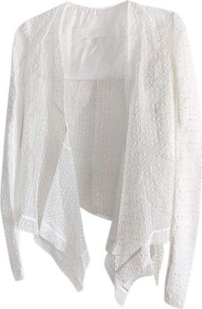 Rick Owens White organza embroidered draped jacket Size S