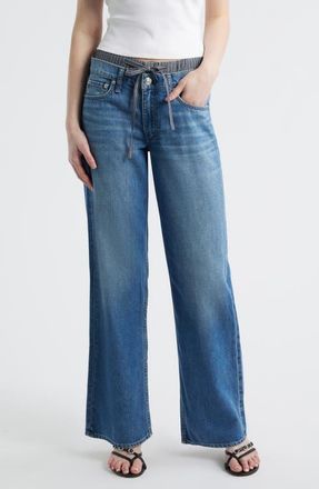 Rag & Bone Featherweight Saige Boxer Relaxed Straight Leg Jeans in Miler Stripe at Nordstrom, Size 29