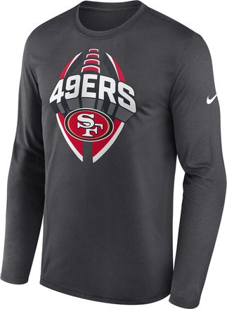 Nike San Francisco 49ers Legend Icon Nike Mens Dri-FIT NFL Long-Sleeve T-Shirt in Grey | NKHT06F9B-NCF