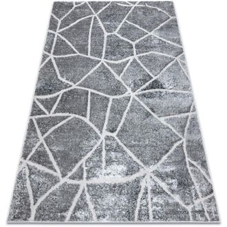 RugsX Alfombra Mefe Moderna 2783 M&aacute;rmol - Structural Dos Niveles De Vell&oacute;n Gris Oscuro Grey 120x170 Cm