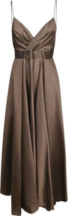 Blanca Vita Kleedjes, Dames, Bruin, M, Licht Muslin Maxijurk