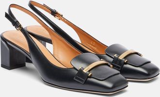 Tod's 50 leather slingback pumps