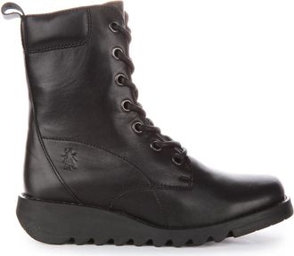 FLY London Lace-up Boots, female, Black, 4 UK, Silf015 Lace-up Boots