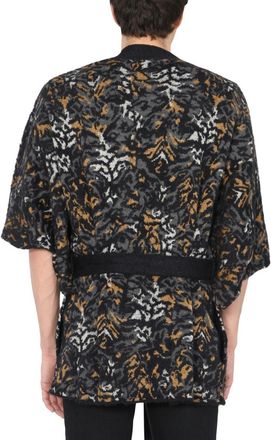 Saint Laurent Jacquard Knit Kimono Sweater - Multicolor