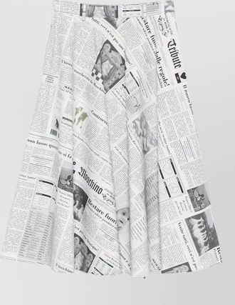Moschino high waist midi skirt newspaper print