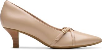 Clarks Womens Kepley Star, Beige Leather, 9.5 Wide