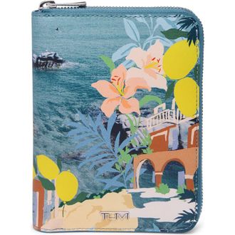 Tumi Belden Zip Around Leather Passport Case in Mediterranean Print at Nordstrom