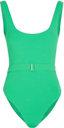 Melissa Odabash Rio Belted Ribbed Swimsuit - Green - 48 (UK16 / XL)