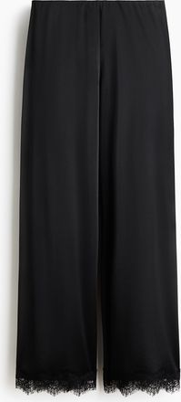 H&M Hose aus Interlockjersey mit Spitze - Schwarz