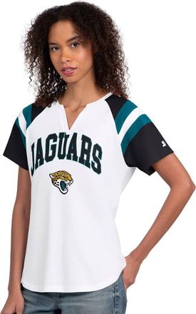 Starter Womens Starter White Jacksonville Jaguars Game On Notch Neck T-Shirt at Nordstrom, Size Xx-Large