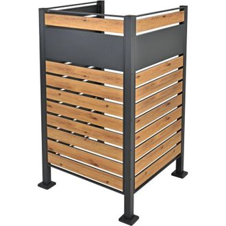 ML Design Ml-design - Recinto De Acero Para Ocultar Contenedores De Basura 150x91cm Verja Separadora Antracita Para Esconder Cubo Barrera Pantalla De Privacidad